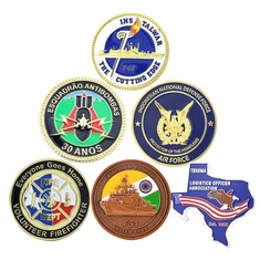 Custom Gold Silver Souvni pyès monnen Metal Challenge 3D pyès monnen