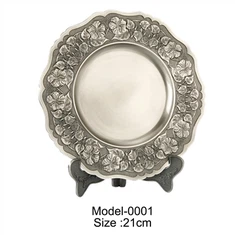 Plak souvni metal plake lò ak manto bwa kanpe